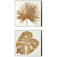 Framed 'Golden Leaf Palm 2 Piece Canvas Print Set' border=
