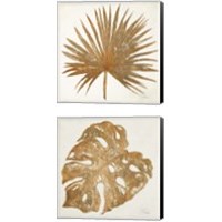 Framed Golden Leaf Palm 2 Piece Canvas Print Set