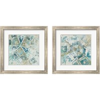 Framed 'Beach Umbrella Abstract 2 Piece Framed Art Print Set' border=