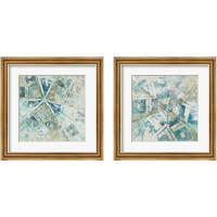 Framed 'Beach Umbrella Abstract 2 Piece Framed Art Print Set' border=