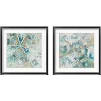 Framed 'Beach Umbrella Abstract 2 Piece Framed Art Print Set' border=