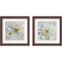 Framed 'Grey Dahlias 2 Piece Framed Art Print Set' border=