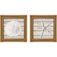 Framed 'Sand and Sea on Wood 2 Piece Framed Art Print Set' border=
