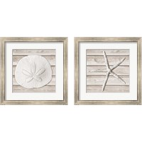 Framed 'Sand and Sea on Wood 2 Piece Framed Art Print Set' border=