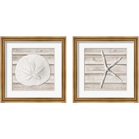 Framed 'Sand and Sea on Wood 2 Piece Framed Art Print Set' border=