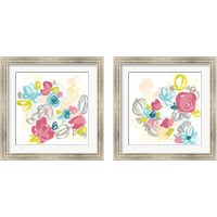 Framed 'Floral Scatter 2 Piece Framed Art Print Set' border=