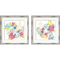 Framed 'Floral Scatter 2 Piece Framed Art Print Set' border=