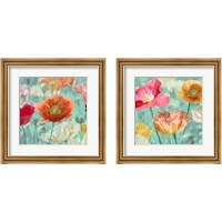 Framed 'Poppies in Bloom  2 Piece Framed Art Print Set' border=