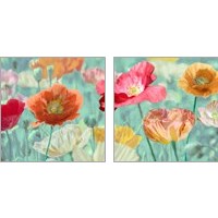 Framed Poppies in Bloom  2 Piece Art Print Set