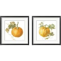 Framed 'Floursack Autumn on White 2 Piece Framed Art Print Set' border=