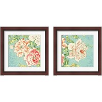 Framed 'Cottage Roses Bright 2 Piece Framed Art Print Set' border=