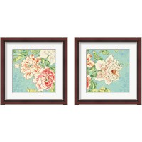 Framed 'Cottage Roses Bright 2 Piece Framed Art Print Set' border=