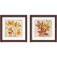 Framed 'November Leaves 2 Piece Framed Art Print Set' border=