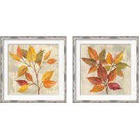 Framed 'November Leaves 2 Piece Framed Art Print Set' border=