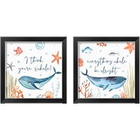 Framed 'Whale Tale 2 Piece Framed Art Print Set' border=