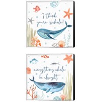 Framed 'Whale Tale 2 Piece Canvas Print Set' border=