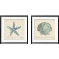 Framed 'Beach Treasures Christmas 2 Piece Framed Art Print Set' border=