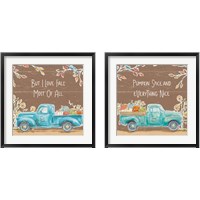 Framed 'Fall Market on Walnut 2 Piece Framed Art Print Set' border=