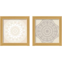 Framed 'Contemporary Lace Neutral 2 Piece Framed Art Print Set' border=