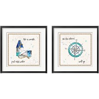 Framed 'Coastal Buoys 2 Piece Framed Art Print Set' border=