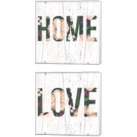 Framed 'Love & Home 2 Piece Canvas Print Set' border=