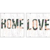 Framed 'Love & Home 2 Piece Art Print Set' border=