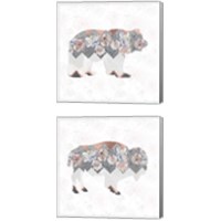 Framed 'Floral Animal Forest 2 Piece Canvas Print Set' border=