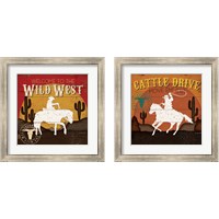 Framed 'Cattle Drive 2 Piece Framed Art Print Set' border=