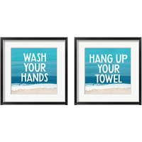 Framed 'Bathroom Rules 2 Piece Framed Art Print Set' border=