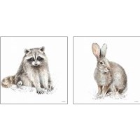 Framed 'Forest Friends 2 Piece Art Print Set' border=