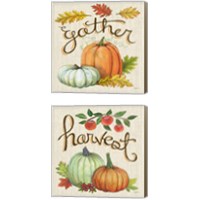 Framed 'Autumn Harvest Linen 2 Piece Canvas Print Set' border=