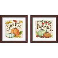 Framed 'Autumn Harvest Linen 2 Piece Framed Art Print Set' border=