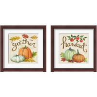 Framed 'Autumn Harvest Linen 2 Piece Framed Art Print Set' border=