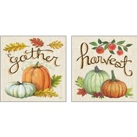 Framed 'Autumn Harvest Linen 2 Piece Art Print Set' border=