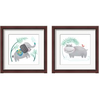 Framed 'Safari Cuties  2 Piece Framed Art Print Set' border=