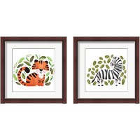 Framed 'Safari Cuties  2 Piece Framed Art Print Set' border=