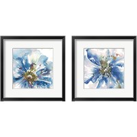 Framed Blue Watercolor Poppy Close Up 2 Piece Framed Art Print Set