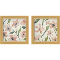 Framed 'Blush Pink Blooms 2 Piece Framed Art Print Set' border=