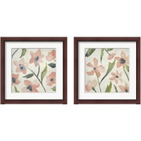 Framed 'Blush Pink Blooms 2 Piece Framed Art Print Set' border=