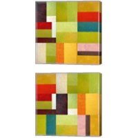 Framed 'Color Study Abstract 2 Piece Canvas Print Set' border=
