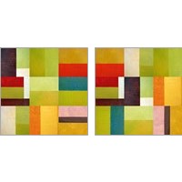 Framed 'Color Study Abstract 2 Piece Art Print Set' border=