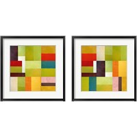 Framed 'Color Study Abstract 2 Piece Framed Art Print Set' border=