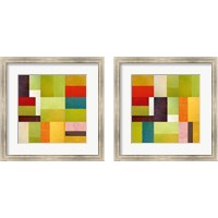 Framed 'Color Study Abstract 2 Piece Framed Art Print Set' border=