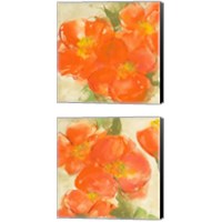 Framed Tangerine Poppies 2 Piece Canvas Print Set