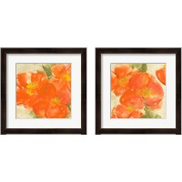 Framed 'Tangerine Poppies 2 Piece Framed Art Print Set' border=