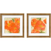 Framed 'Tangerine Poppies 2 Piece Framed Art Print Set' border=