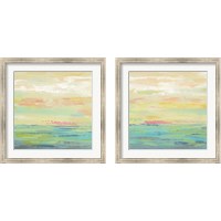 Framed 'Pink Clouds  2 Piece Framed Art Print Set' border=