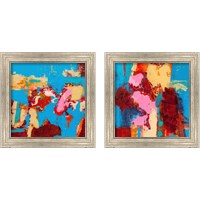 Framed 'Folded Sunset 2 Piece Framed Art Print Set' border=