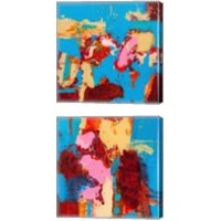 Framed 'Folded Sunset 2 Piece Canvas Print Set' border=
