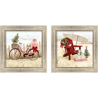 Framed 'Christmas Coast 2 Piece Framed Art Print Set' border=